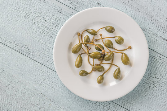 Capers on the plate