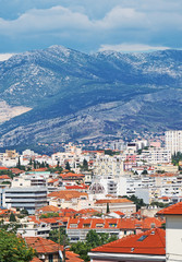 Fototapeta na wymiar View on the Split city from North Marjan park.