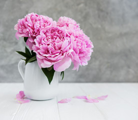 Pink peony flowers