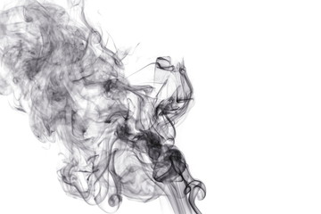 Black smoke on white background