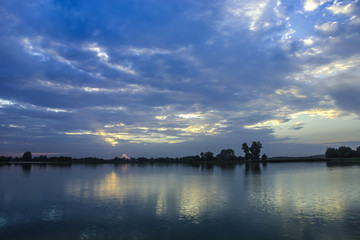 Dark clouds on the lake