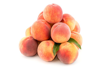 Peach with isolated on white background.