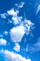 Obraz premium Blue sky with white clouds. Nature background