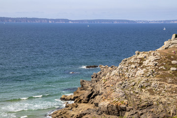 Beuzec cap Sizun. Côte sauvage à la pointe du Millier. Finistère. Bretagne