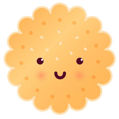 Sweet Cute Round Tasty Cookie.