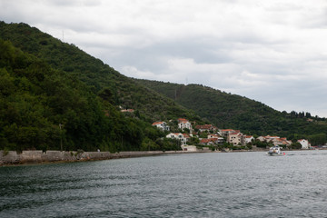 Fototapeta na wymiar landscape view of montenegro bay. overcast weather