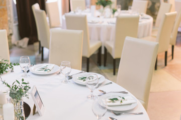 restaurant table set