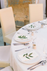 restaurant table set