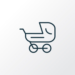 Fototapeta na wymiar Stroller icon line symbol. Premium quality isolated baby carriage element in trendy style.