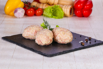 Raw pork cutlet