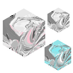Marble cubes. Vector elements for geometric design