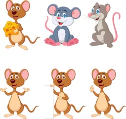 Fotobehang Cartoon funny mouse collection set © tigatelu