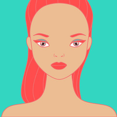 Fashion Red hair girl face
