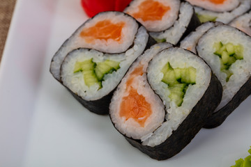 Japanese salmon roll