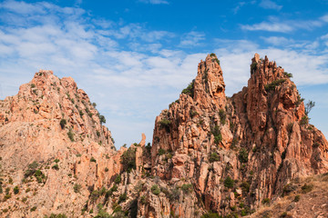 Fototapeta premium Calanques de Piana. Corsican red rocks