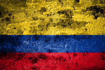 Old grunge Colombia background flag