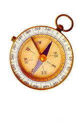 Old Compass Isolated on White