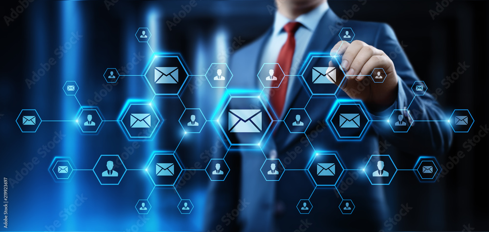 Poster message email mail communication online chat business internet technology network concept