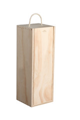 wood wine box isolated on white background with clipping path