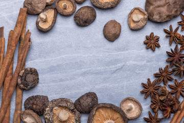 Cinnamon, Star Anise, Dried Mushroom