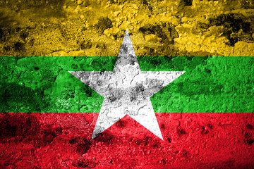 Old grunge Myanmar background flag