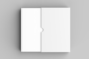 Slipcase book mock up isolated on soft gray background. 3D illustration