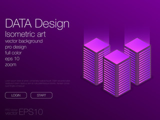 Ui neon isometric stock vector background eps 10