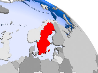 Sweden in red on map