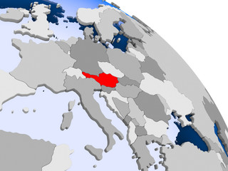 Austria in red on map