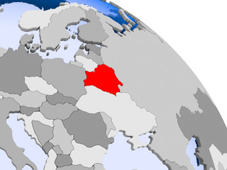 Belarus in red on map