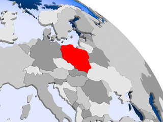 Poland in red on map