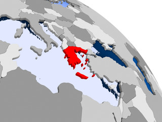 Greece in red on map