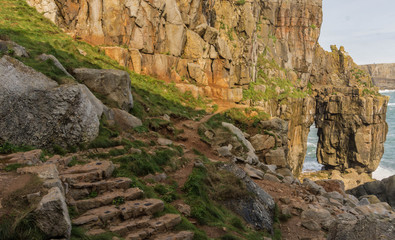 Pathway to St Govan's Chapel on the Pembrokeshire National Park in South Wales