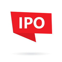 IPO (Initial Public Offering) on a speach bubble- vector illustration
