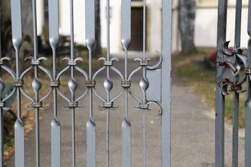 Metal fence / Metal curly fence in the park