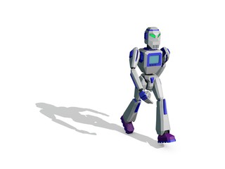 Robot character walking. 3D rendering illustration.