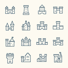 Castle line icons
