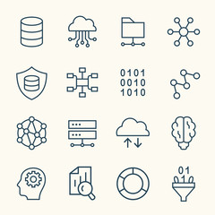 Big data line icons