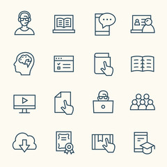 E-learning line icons