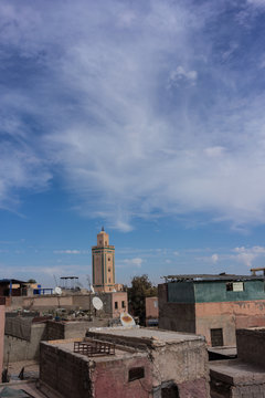 old town skyline view of marrakesh morocco