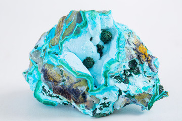 Chrysocolla on Malachite, Toile du Congo Mine, Lubumbashi, Katanga, Congo