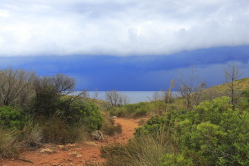 Sentiero cimitero inglese, Golfo Aranci Olbia Sardegna, Italia
