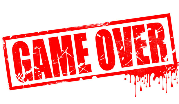 Game over word in red ink stamp