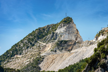 Fototapeta premium Apuan Alps (Alpi Apuane) with the marble quarries. Tuscany, Italy, Europe 