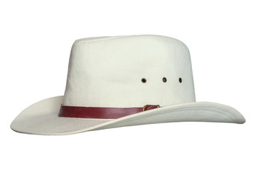 White cowboy hat. Isolated on white background.