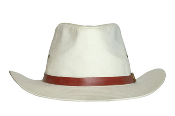 White cowboy hat. Isolated on white background.