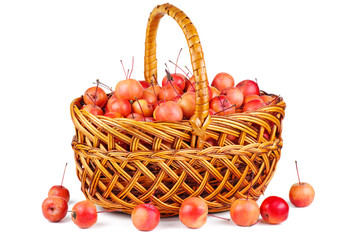 Wicker basket with crab apples