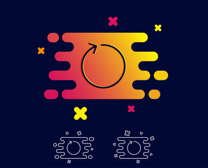 Loop arrow line icon. Refresh Arrowhead symbol. Navigation pointer sign. Gradient banner with line icon. Abstract shape. Vector