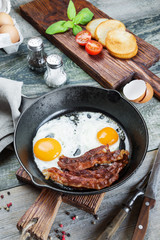 Breakfast in a rustic style