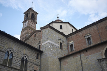 Fototapeta na wymiar Citta di Castello, Italy - August 23, 2018 : View of Citta di Castello basilica (cattedrale dei Santi Florido e Amanzio)